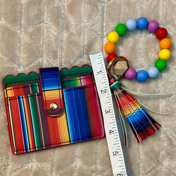 Serape Card Holder with Beaded Keychain Bracelet - Picture 5 of 5